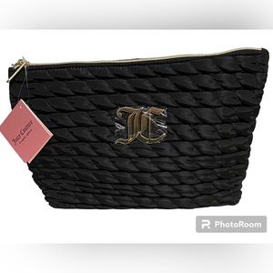 NWT•Juicy Couture Black Quilted cosmetic bag
